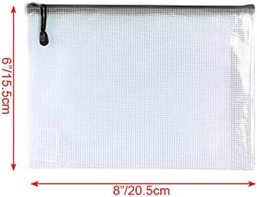 Oaimyy-18 PCS-6" x 8"-Mesh Zipper Pouch, Plastic Zip File Folders Puzzle Bags for Organizing,Office Supplies,Travel,Home Storage-Black