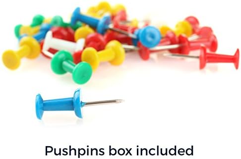 PinPix 17x17 Inch Cork Bulletin Board. This Decorative Framed Pin Board Comes with Aqua Pastel Design and a Satin Black Frame. Ideal for Home Office Decor or Message Board (PinPix-1806)