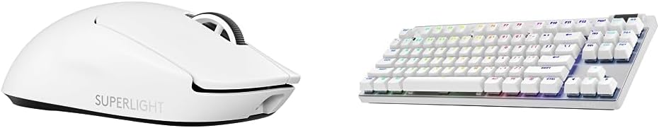 Logitech G Pro X Superlight 2 Lightspeed Wireless Gaming Mouse + G Pro X TKL Lightspeed Wireless Gaming Keyboard (Tactile) Bundle - White