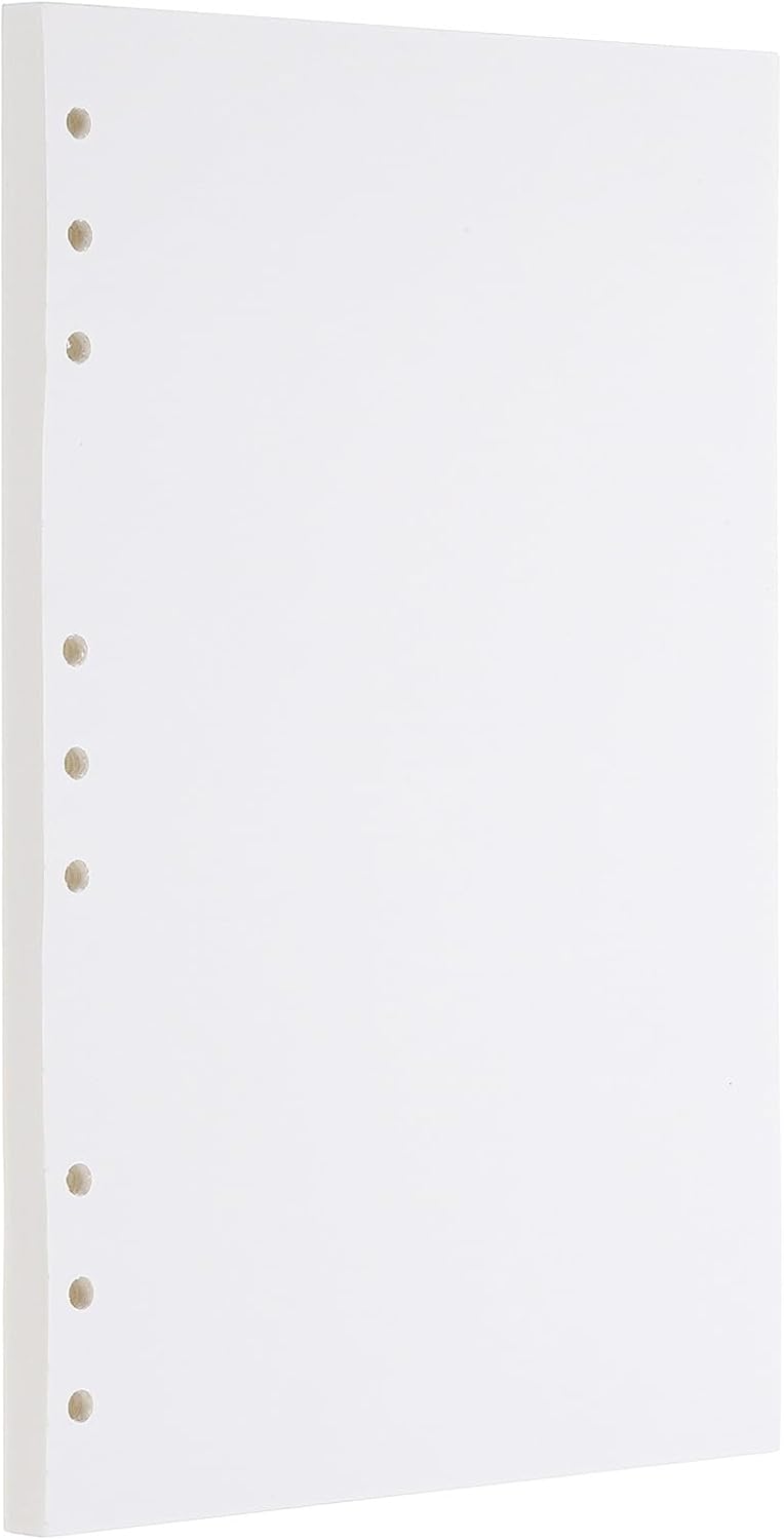 PATIKIL B5 Blank Refill Paper, Loose Leaf Paper 9 Hole Planner Refills for 9 Ring Refillable Binder Notebook Paper Filler Planner Inserts Office Diary Journals, 80 Sheets/160 Pages, White