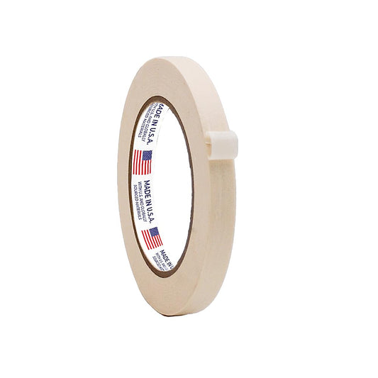 WOD MT5 Utility Grade Masking Tape, 3/8 inch x 60 yds. for Home or Office air-Dry Painting, Labeling, & Packing. Leaves no Residue