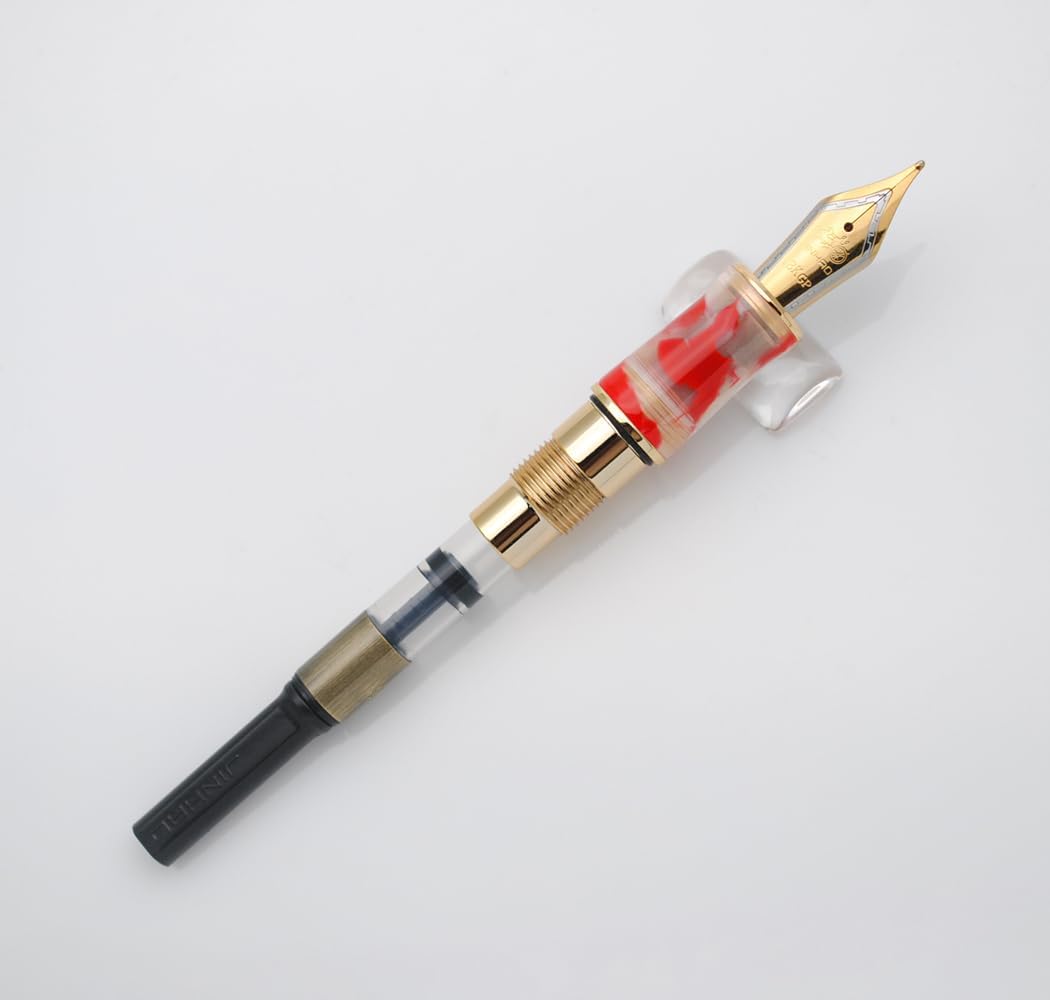 JINHAO 100 Fountain Pen with Ink Converter (Medium Nib 0.7mm, Red White Koi)