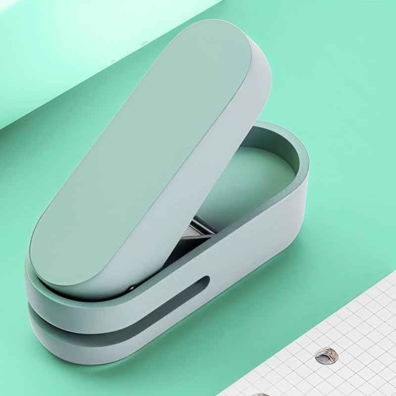 Magnoloran 2 Pack Single Hole Punch, 1/4 inch Mini Small Hole Puncher Heavy Duty Paper Hole Puncher Small Hole Punch One Hole Puncher for Crafts Paper Cards Tags Scrapbook-White&Green