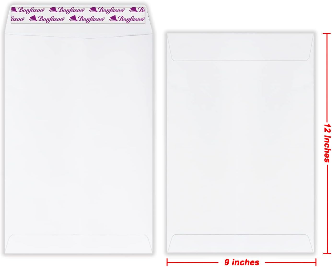 300 Pack 9x12 White Catalog Envelopes Peel & Seal Security Mailing Envelopes 120GSM Kraft Paper self Seal Envelopes for Invitations Papers Photos Documents Pictures Papers Files