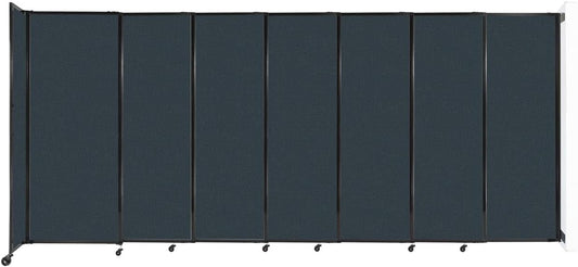 Wall-Mounted Sliding StraightWall Room Divider | Adjustable Widths | Locking Wheels | Room Separator | Up to 15'6" Wide x 6'10" Tall Blue Spruce Fabric Panels