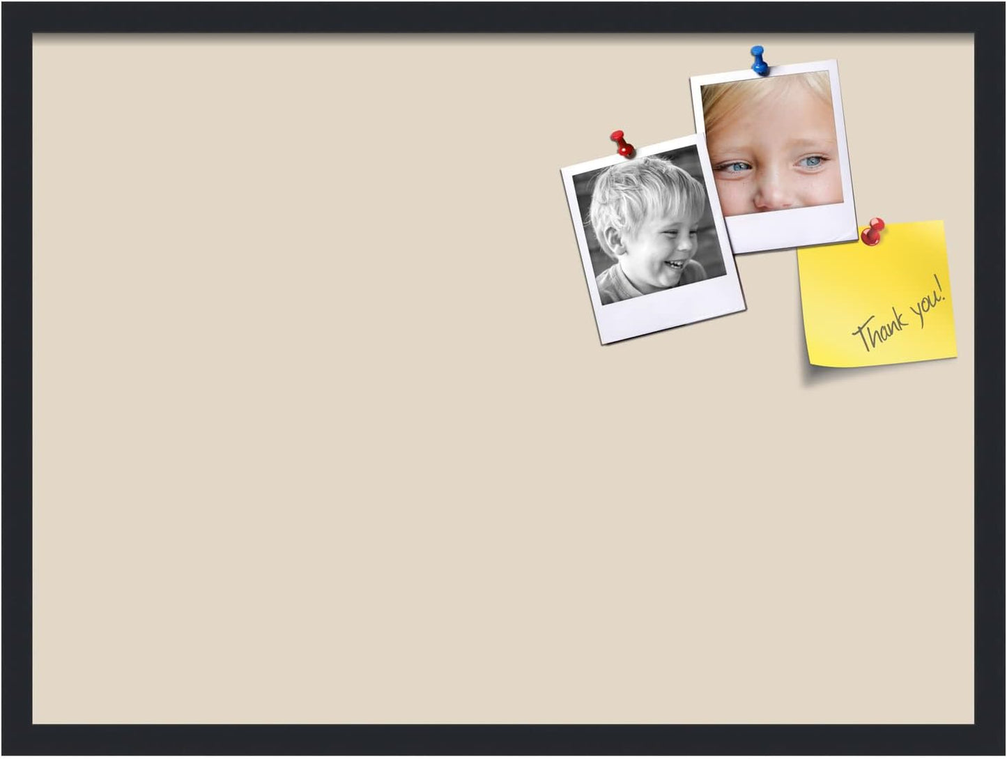 PinPix 30x22 Inch Cork Bulletin Board. This Decorative Framed Pin Board Comes with Desert Pastel Design and a Satin Black Frame. Ideal for Home Office Decor or Message Board (PinPix-1815)