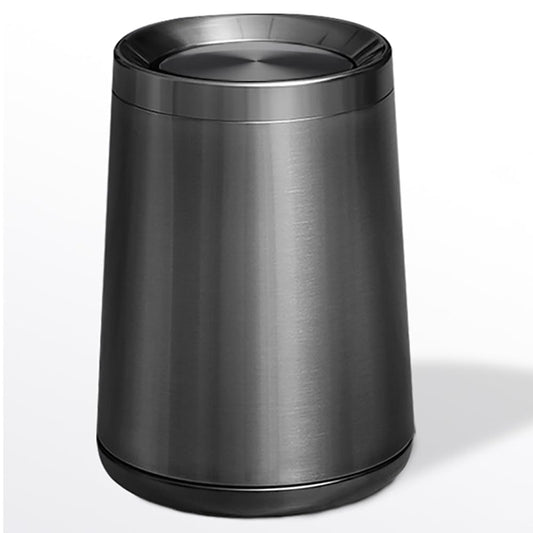10 L/2.6Gallen,Swing Lid Trash Can,Brushed Stainless Steel Garbage Can with Flipping Lid,for Bathroom, Kitchen,Living Room,Bedroom,Hotel (Black Gold)