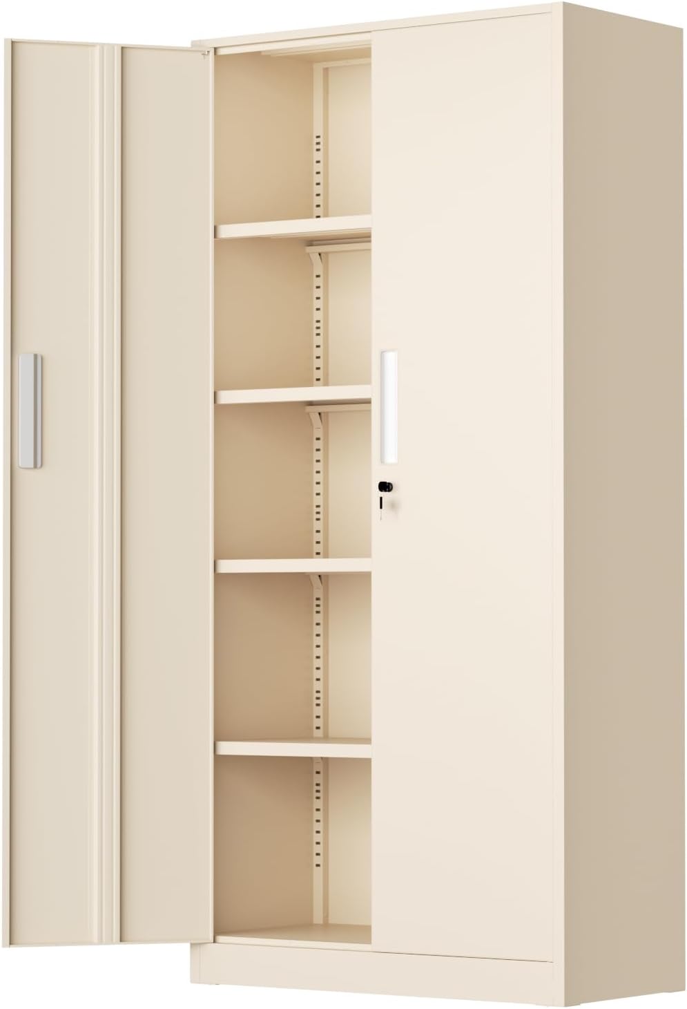 INTERGREAT Metal Storage Cabinet with Doors and Shelves,72" H Gray Steel Tool Locking Cabinet, Metal Storage Cabinets for Home Office, Warehouse, School