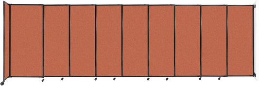 Wall-Mounted Sliding StraightWall Room Divider | Adjustable Widths | Locking Wheels | Room Separator | Up to 19'9" Wide x 6' Tall Papaya Fabric Panels