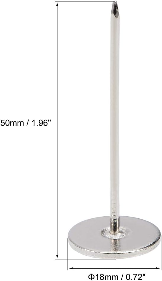 uxcell Upholstery Nails Tacks 18mmx50mm Flat Head Furniture Nails Silver Tone for Furniture Sofa Headboards, 50 Pcs