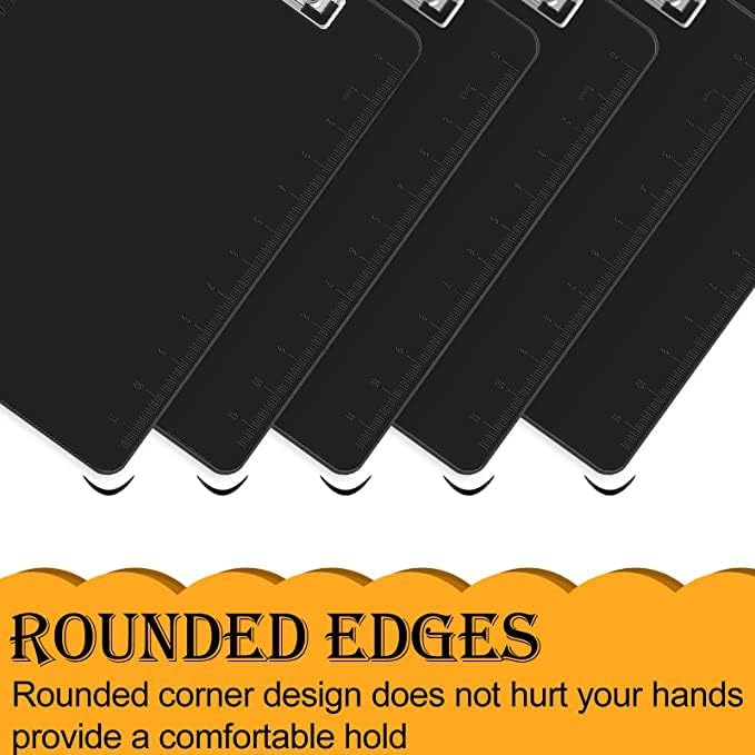 HERKKA 25 Pack Plastic Clipboards, Black, A4 Letter Size, 12.5 x 9 Inch
