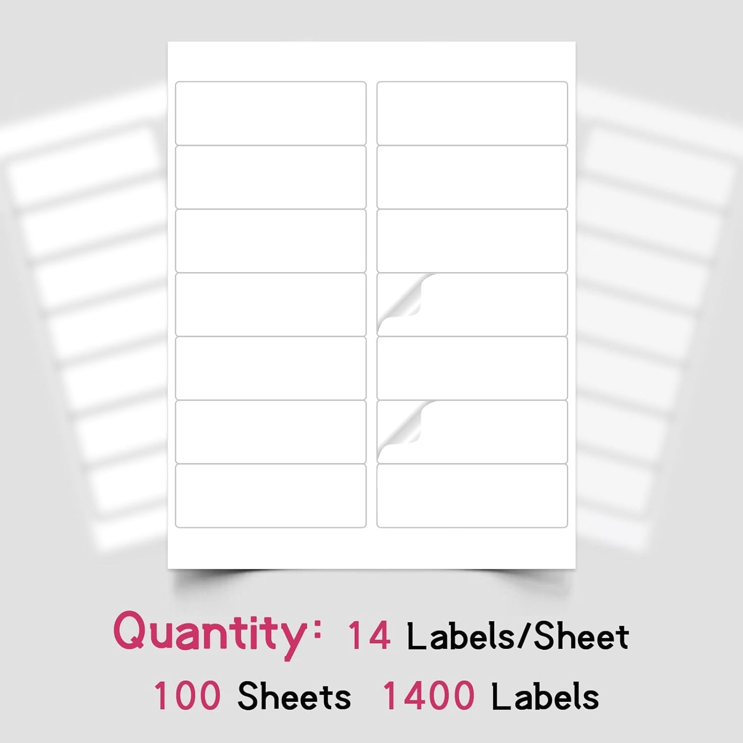 14UP 4" x 1-1/3" Shipping Labels Compatible with Laser & Inkjet Printers, Address Mailing Labels Self Adhesive Stickers (100 Sheets)