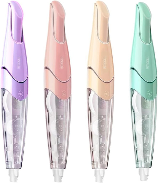 White Correction Tape, Retractable Refillable Correction Tape, With Smooth Pull Out Tape Applicator, Aesthetic Cute Correction Pen for Office Supplies