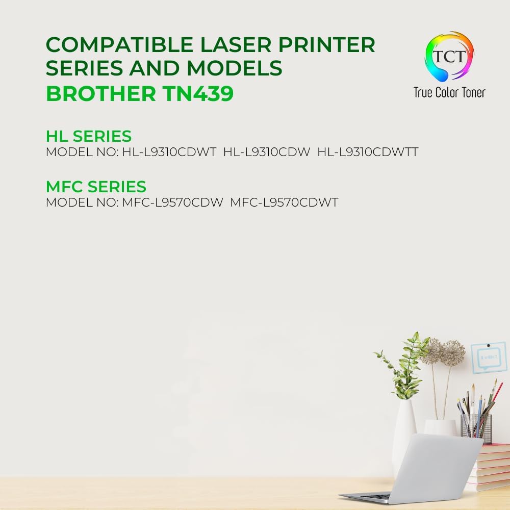 TCT TN439 Toner Cartridge 5 Pack - Compatible Replacement for Brother TN439 TN-439 Ultra High Yield Works with Brother HL-L8360CDW L8360CDWT MFC-L8900CDW L9570CDW Printers (B C M Y)