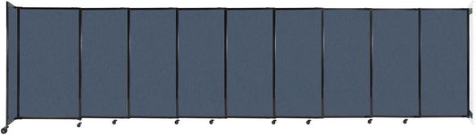 Wall-Mounted Sliding StraightWall Room Divider | Adjustable Widths | Locking Wheels | Room Separator | Up to 19'9" Wide x 5' Tall Ocean Fabric Panels