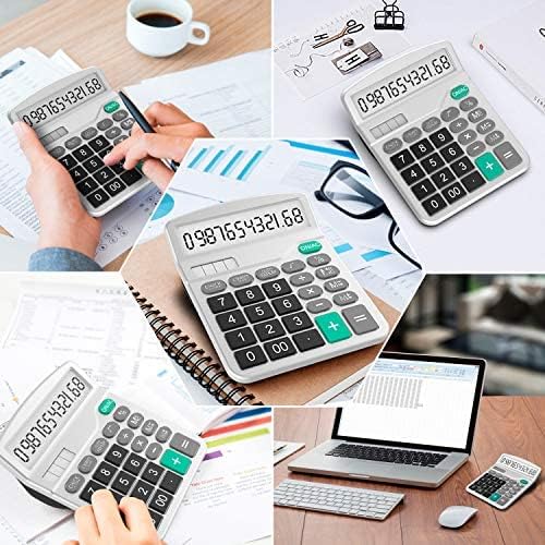 Calculator, 3 Pack Standard Functional Desktop Calculator Solar and AA Battery Dual Power Electronic Calculator with 12-Digit Large Display (2 Basic Black&1 Updated Silver)