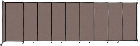 Wall-Mounted Sliding StraightWall Room Divider | Adjustable Widths | Locking Wheels | Room Separator | Up to 19'9" Wide x 6' Tall Latte Fabric Panels