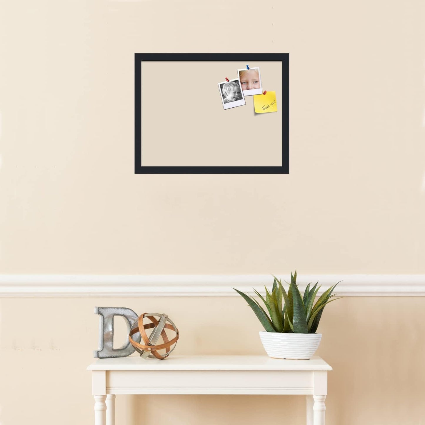 PinPix 20x15 Inch Cork Bulletin Board. This Decorative Framed Pin Board Comes with Desert Pastel Design and a Satin Black Frame. Ideal for Home Office Decor or Message Board (PinPix-1815)