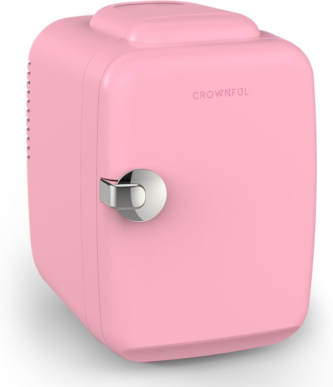 CROWNFUL Mini Fridge, 4 Liter/6 Can Portable Cooler and Warmer Personal Refrigerator for Skin Care, Cosmetics, Beverage, Food,Great for Bedroom, Office, Car, Dorm, ETL Listed (Pink)