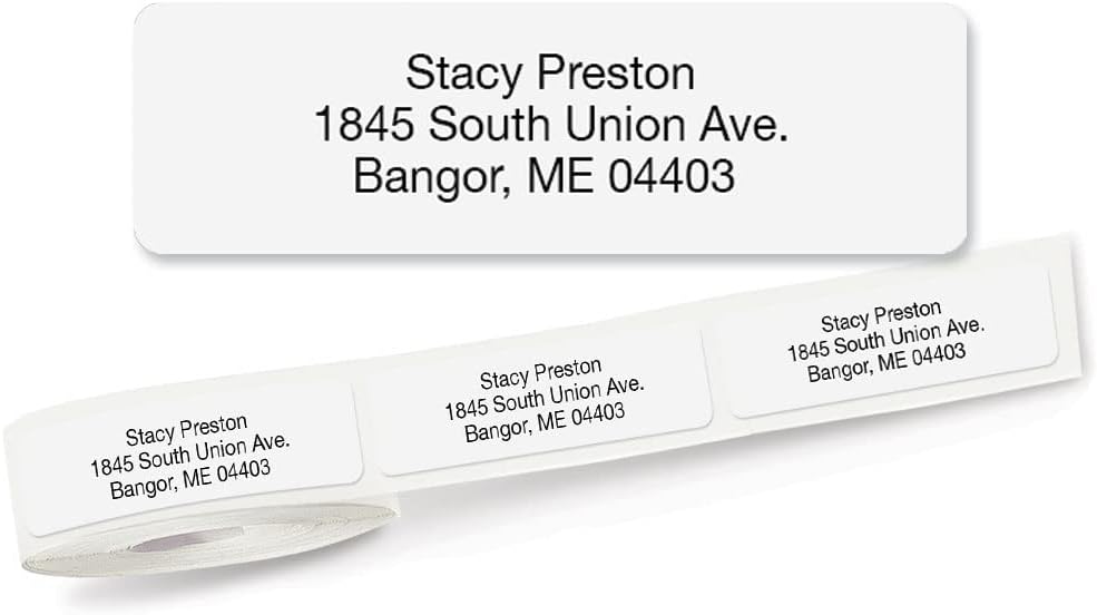 Personalized Return Address Labels, Roll of 500 Gloss White Self-Adhesive Labels Without Dispenser, Customize with Name & Shipping Address, Colorful Images