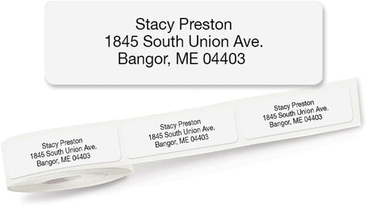 Personalized Return Address Labels, Roll of 500 Gloss White Self-Adhesive Labels Without Dispenser, Customize with Name & Shipping Address, Colorful Images