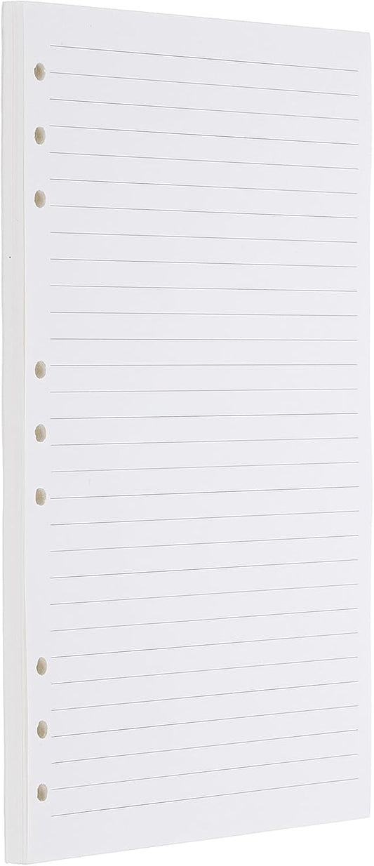 PATIKIL B5 Ruled Refills Inserts 9-Ring Binder Loose Leaf Planner Filler Paper Planner Inserts, 80 Sheets/160 Pages, Lined, White