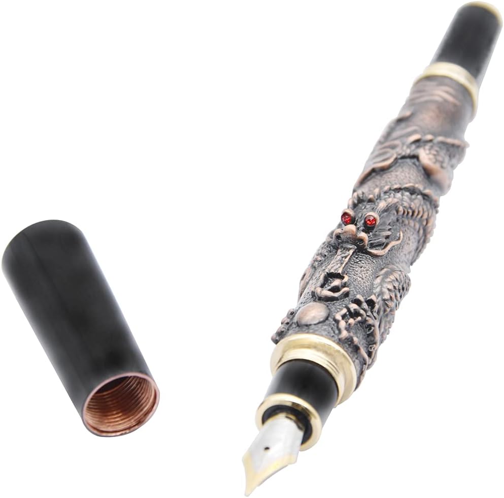 Gullor Basso-relievo Pen, Chinese Dragon, Medium Nib, a Heavy Noblest Pen Medium Nib