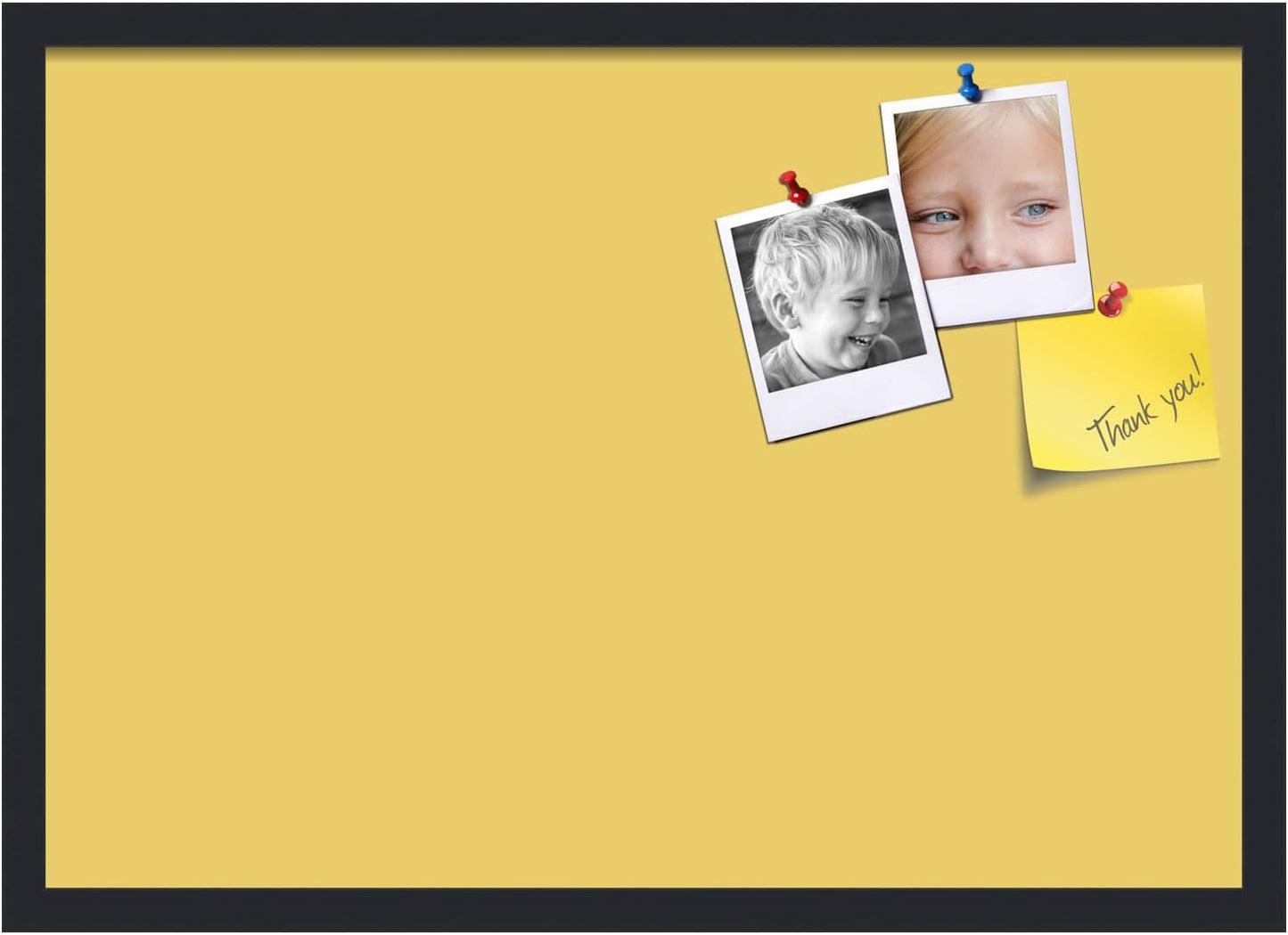 PinPix 27x19 Inch Cork Bulletin Board. This Decorative Framed Pin Board Comes with Honey Pastel Design and a Satin Black Frame. Ideal for Home Office Decor or Message Board (PinPix-1810)