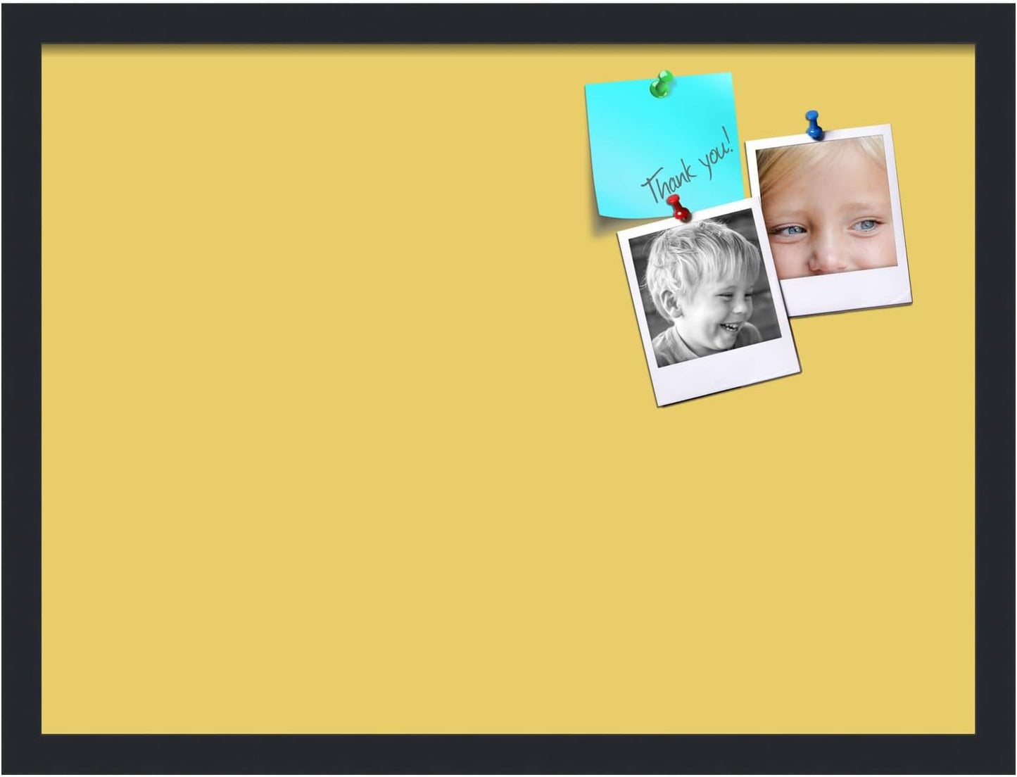 PinPix 23x17 Inch Cork Bulletin Board. This Decorative Framed Pin Board Comes with Honey Pastel Design and a Satin Black Frame. Ideal for Home Office Decor or Message Board (PinPix-1810)