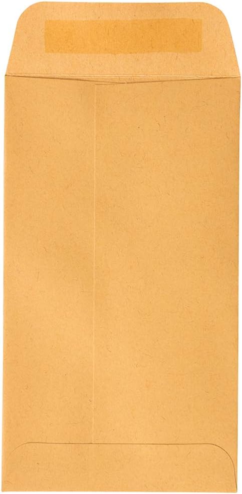 JAM PAPER #5.5 Coin Business Envelopes with Peel and Seal Closure - 3 1/8 x 5 1/2 - Brown Kraft Manila - Bulk 250/Box