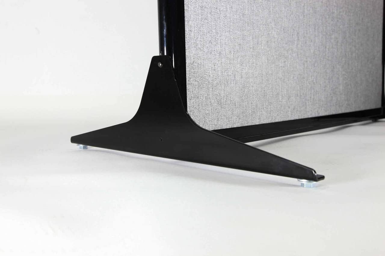 Versare Office Workstation Screen | Portable Wall Divider | Modern Cubicle | Freestanding Privacy Screen | Flexible Work Space | 2 Panels | 66" Wide x 70" Tall Marble Gray SoundSorb Panels With Window