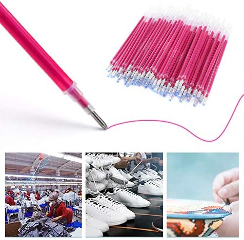TOPINCN 100Pcs Fabric Marker Pen Refill, Heat Erasable Pens Refill Fabric High Temperature Disappearing Pens Refill Fabric Marker Pen Tailoring Tool for Fabric Quilting Sewing