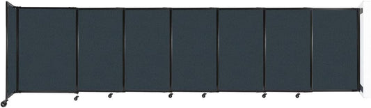 Wall-Mounted Sliding StraightWall Room Divider | Adjustable Widths | Locking Wheels | Room Separator | Up to 15'6" Wide x 4' Tall Blue Spruce Fabric Panels