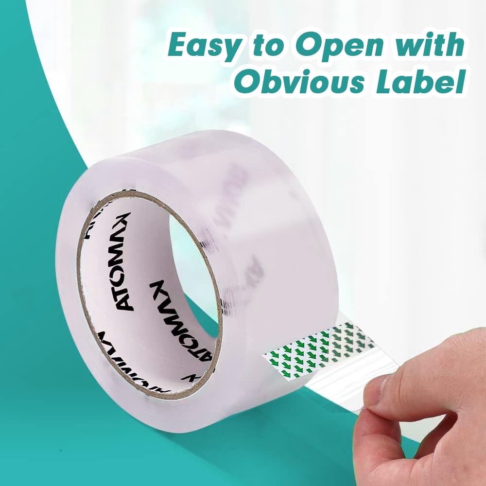 KAMOTA Packing Tape, 18 Rolls Heavy Duty Clear Packaging Tape for Shipping Packaging Moving Sealing, 2 inches Wide, 65 Yards Per Roll, Total 1170 Yards with 3 Dispensers