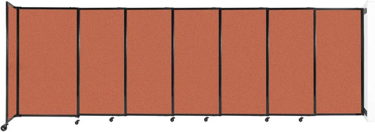Wall-Mounted Sliding StraightWall Room Divider | Adjustable Widths | Locking Wheels | Room Separator | Up to 15'6" Wide x 5' Tall Papaya Fabric Panels