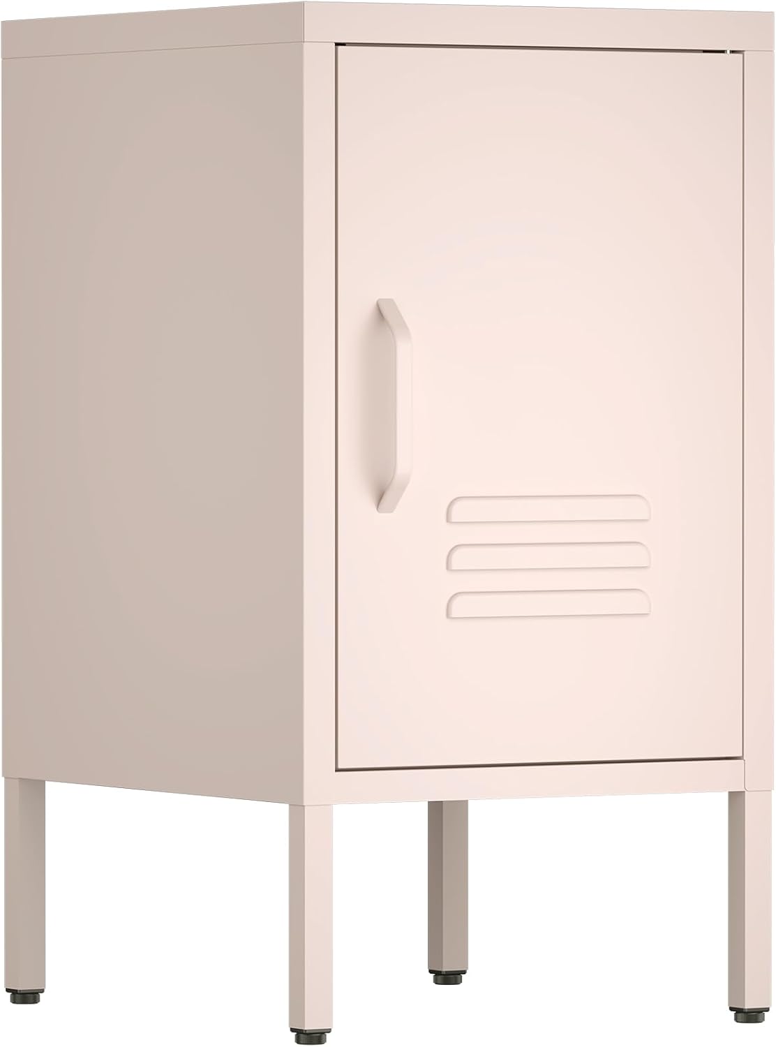 Metal Cabinet,Locker Nightstand with Shelf,Metal Storage Locker,Steel Bedside Storage Cabinets for Living Room Bedroom,Pink