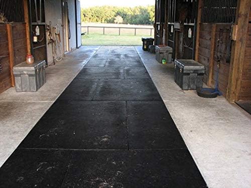 American Floor Mats - Horse/Stable Mats - Heavy Duty Stall Mats - Thick, Durable Rubber Flooring Solid Black 3/8" Thick - 4' x 50' Roll