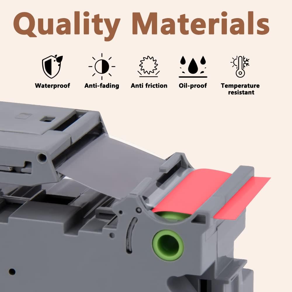 Hehua 24mm 0.94 Black on Red Laminated Tape Compatible for Brother P-Touch TZe-451 TZe451 TZ-451 TZ451 Label Maker Tape for Ptouch PT D600 D610 P710BT, 1'' x 26.2ft, 3 Pack