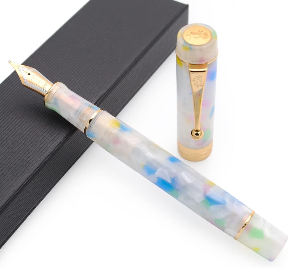 JINHAO 100 Fountain Pen with Ink Converter (Medium Nib 0.7mm, Colorful)