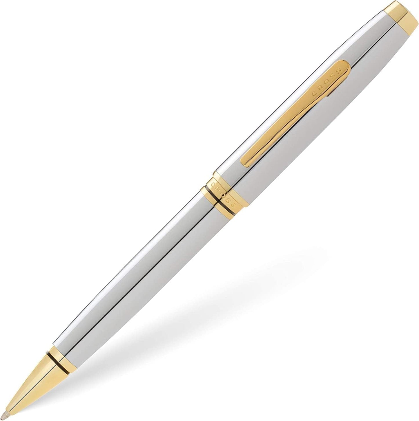 Cross Coventry Refillable Ballpoint Pen Presented in a Everyday Gift Box - Medium Point, Black Ink, Polished Chrome & Gold