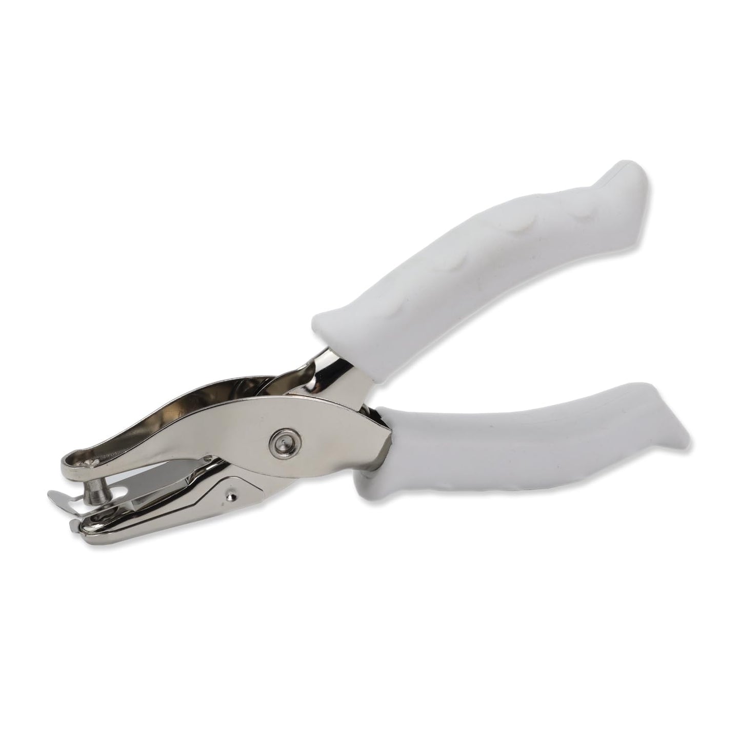 1/4” Circle Shaped Hole Puncher,Handheld Single Hole Punch with White Soft Grip Handle,One Hole Paper Punch for Paper Crafts Tag in Home, Office, Classroom.