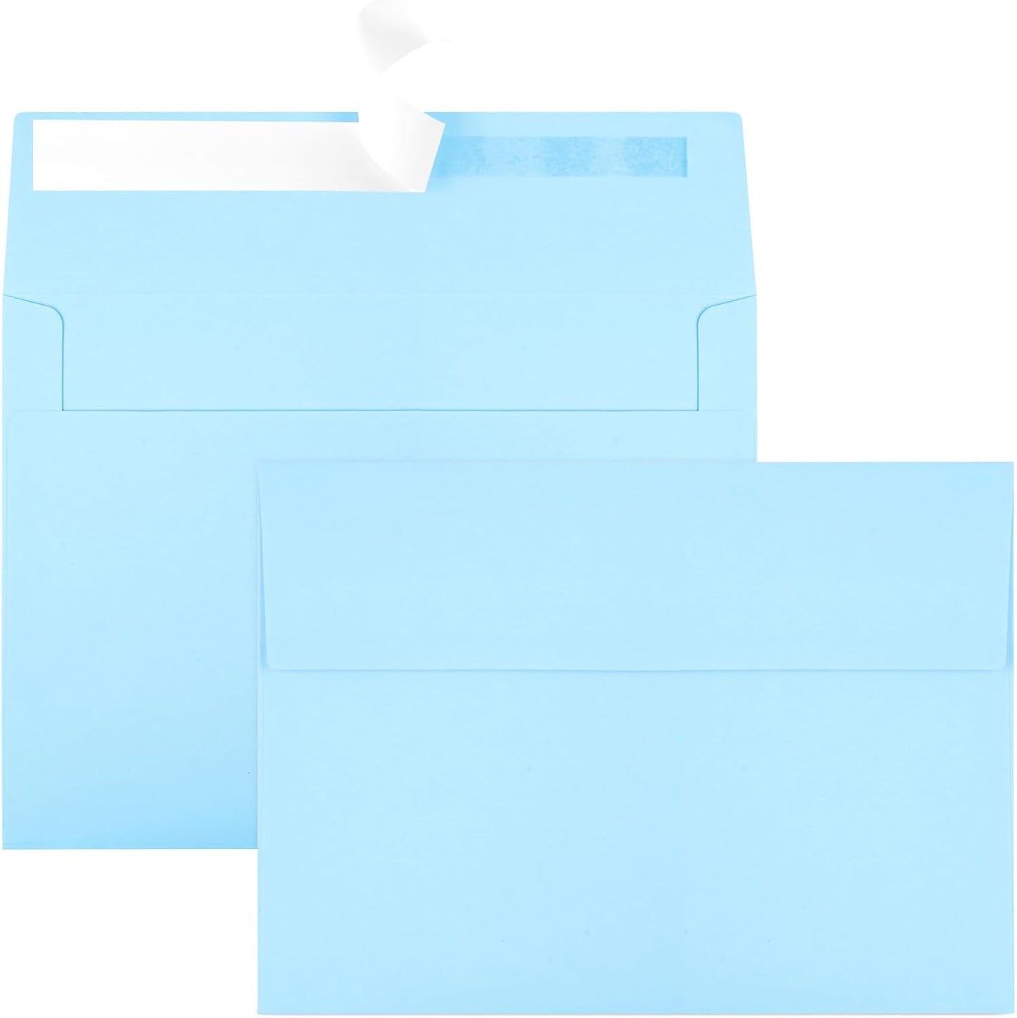 Joyberg 50 Pack Blue 5x7 Envelopes - Self Seal for Weddings, Invitations, Photos & Greeting Cards