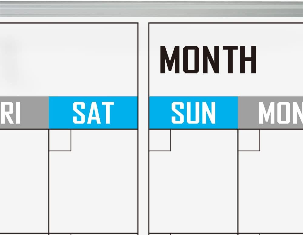 XBoard Magnetic Calendar Whiteboard 48" x 36" - 2 Month Dry Erase Board, White Board + Colorful Calendar Board, Silver Aluminium Framed Monthly Planning Board