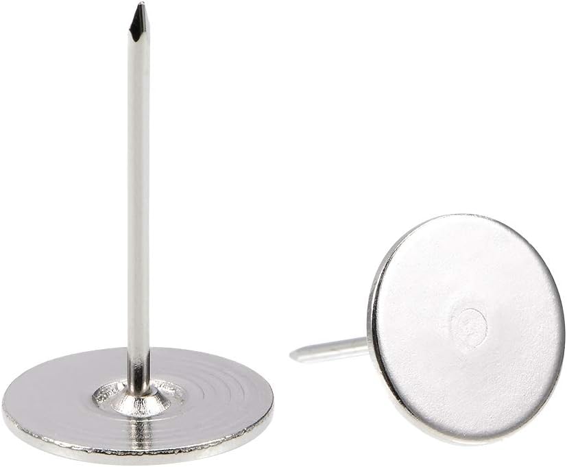 uxcell Upholstery Nails Tacks 19mmx30mm Flat Head Furniture Nails Silver Tone for Furniture Sofa Headboards, 50 Pcs