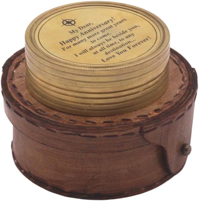 to My Husband I Love You, Brass Compass Engraved Gifts for Men, Bronze for Men, Romantic Gifts for Him/Her, Keepsake Gifts for Husband, 5th/25th 50th Wedding Ideas