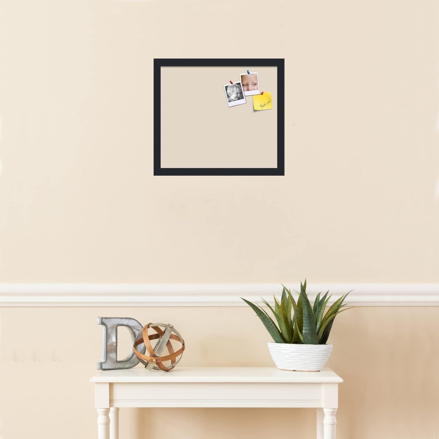 PinPix 16x14 Inch Cork Bulletin Board. This Decorative Framed Pin Board Comes with Desert Pastel Design and a Satin Black Frame. Ideal for Home Office Decor or Message Board (PinPix-1815)