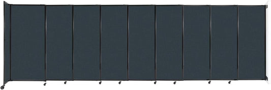 Wall-Mounted Sliding StraightWall Room Divider | Adjustable Widths | Locking Wheels | Room Separator | Up to 19'9" Wide x 6' Tall Blue Spruce Fabric Panels