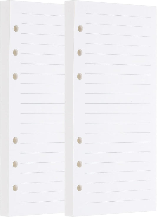 PATIKIL A6 Ruled Refills Inserts 6-Ring Binder Loose Leaf Planner Filler Paper Planner Inserts, 160 Sheets/320 Pages, Lined, White