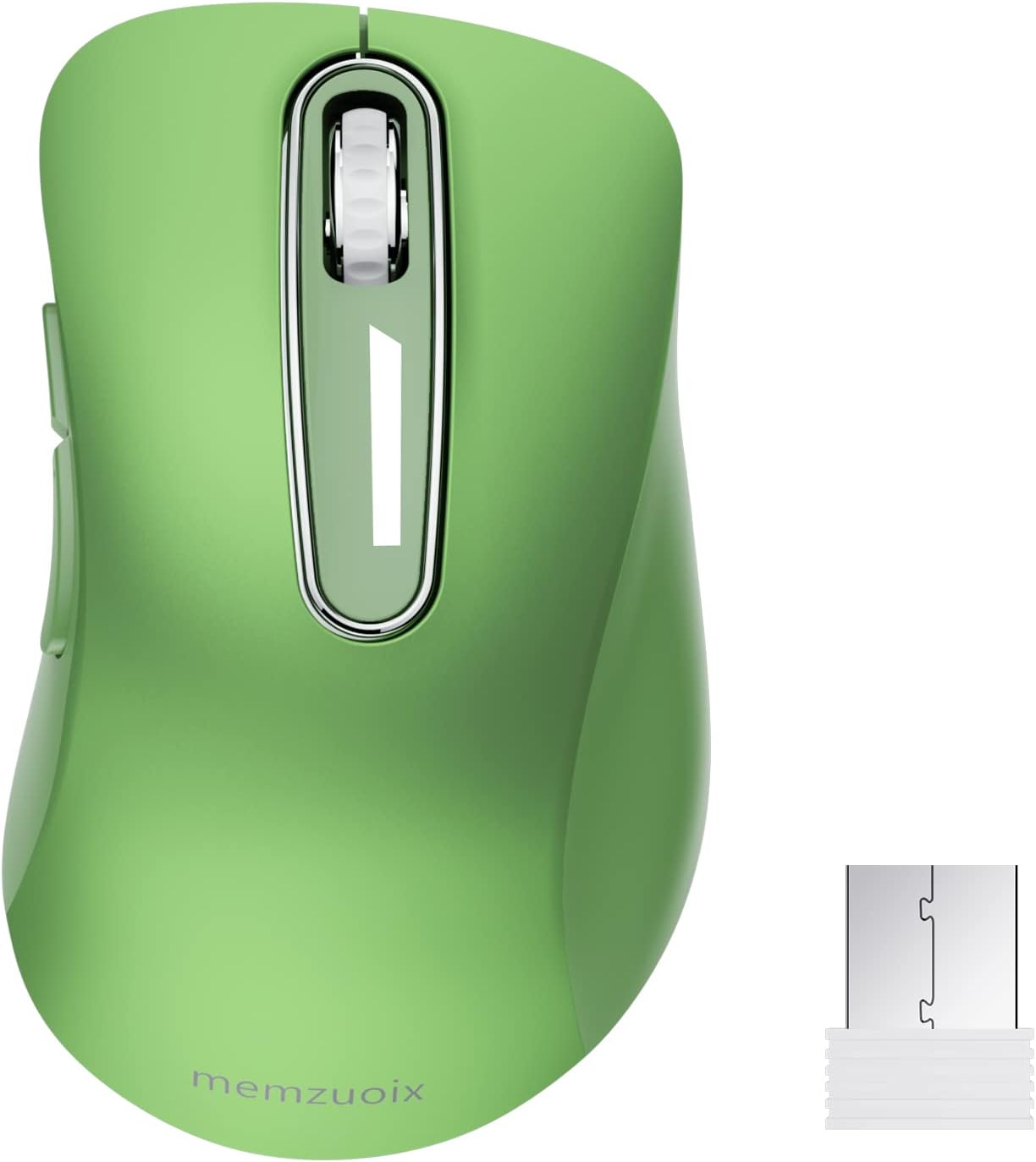 memzuoix 2.4G Wireless Mouse, 1400 DPI Mobile Optical Cordless Mouse with USB Receiver, Portable Computer Mice for Laptop, PC, Desktop, MacBook, 5 Buttons (Mint Green)