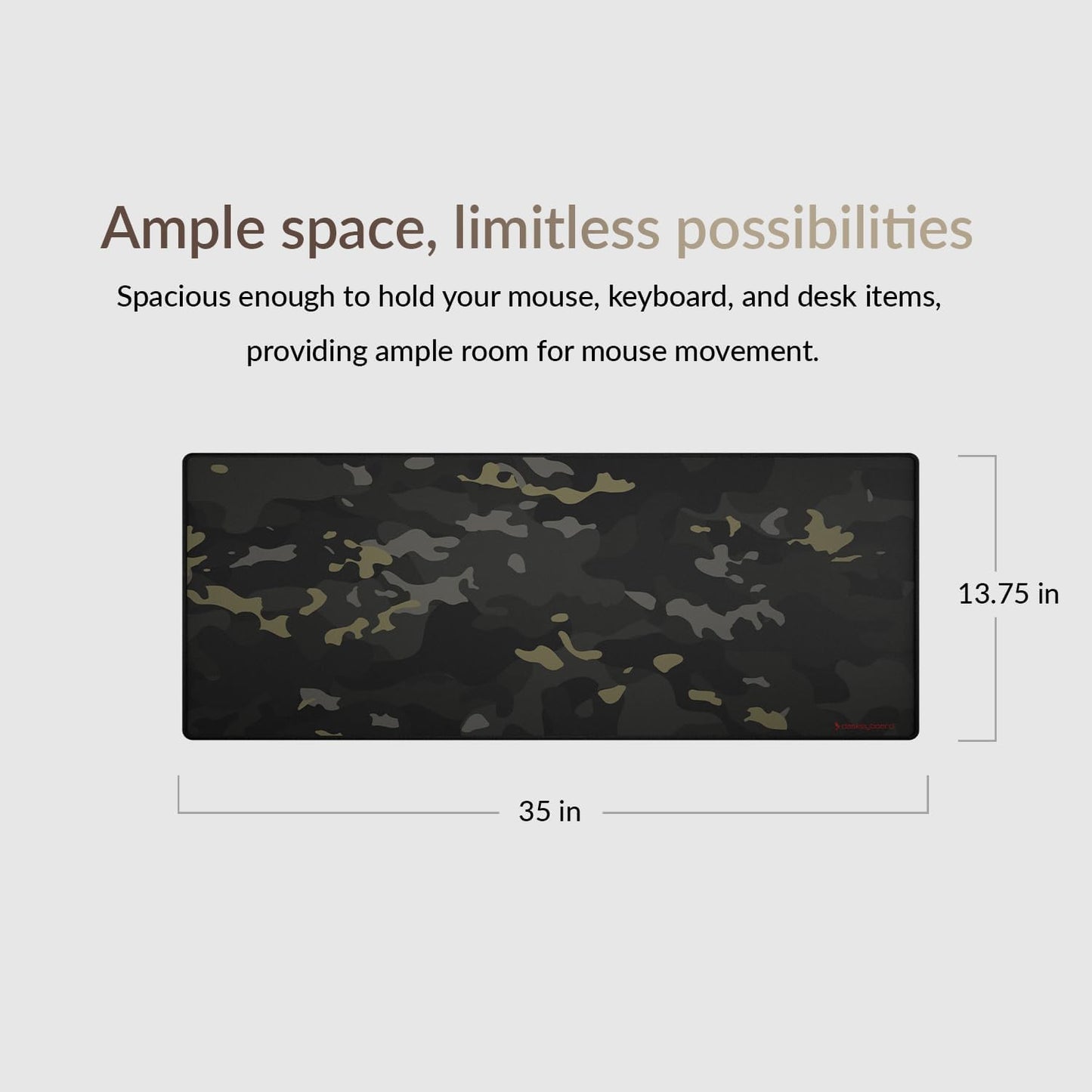 Das Keyboard Large Gaming Mouse Pad Desk Mat with Stitched Edge - Non Slip Base - Waterproof - Premium Cloth Mousepad for Home Work Gaming - Urban Commando Camo